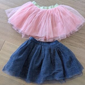 Gymboree Pink Tulle and Blue Glitter Skirt Set